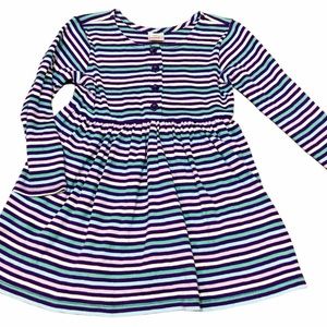 Hanna Andersson Girls It's A Playdress,It's A Day Dress Green Lavendar Blue Sz 8